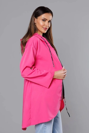 Cienka asymetryczna narzutka damska różowa (B8117-83)