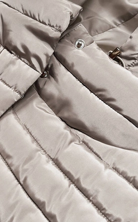 Kurtka damska z dzianinowymi ściągaczami beżowa (P22-6637/6682-62)