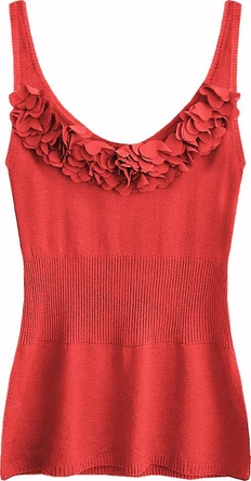 SWETERKOWA BLUZKA NA RAMIĄCZKACH CZERWONA (1513)