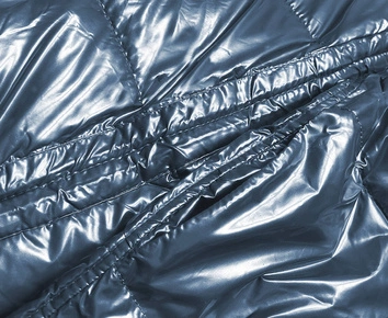 Dwustronna metaliczna kurtka zimowa granatowo-beżowa (p21-7901-99+62)