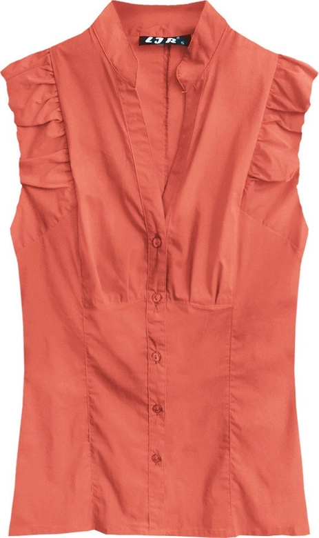 KOSZULA Z MARSZCZONYMI RAMIONAMI KORALOWA (1045)