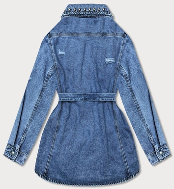 Jeansowa kurtka damska oversize niebieska (M6957)