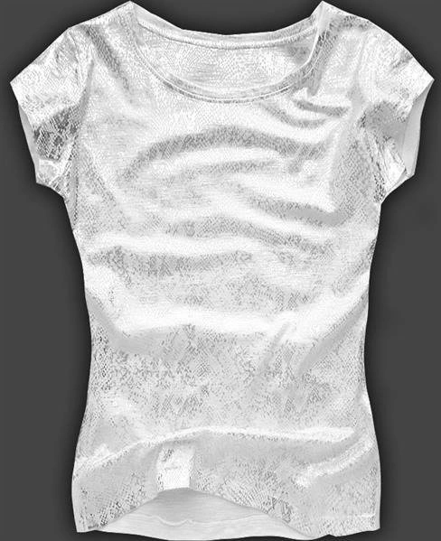 T-SHIRT WĘŻOWY BIAŁO-SREBRNY (6049)
