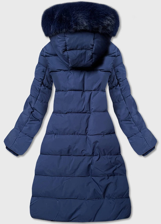 ZIMOWA DAMSKA KURTKA PUCHOWA GRANATOWA (OMDL-010)