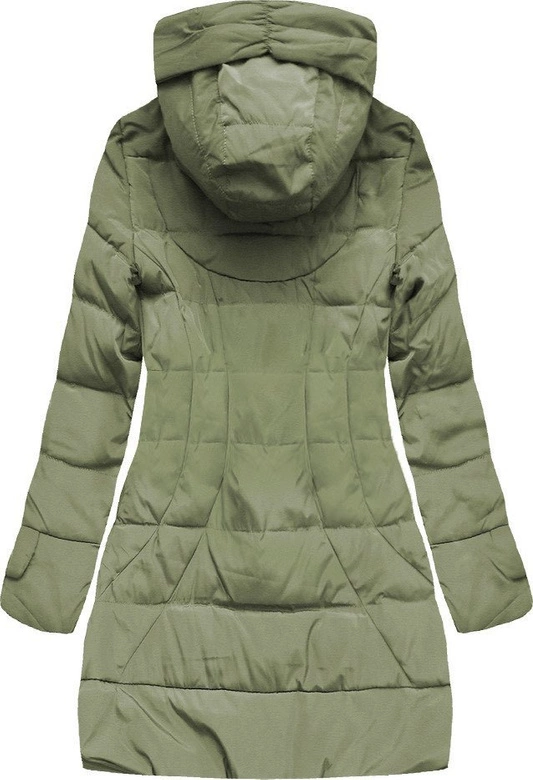 ZIMOWA KURTKA DAMSKA Z KAPTUREM KHAKI (X1976X)