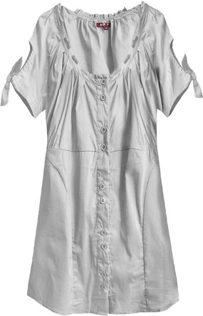 BAWEŁNIANA KOSZULA JASNOSZARA (1157)