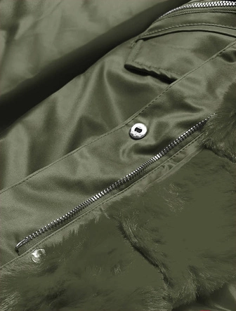 Parka damska z futerkiem army (5m762-136)