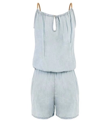 KRÓTKI KOMBINEZON NA RAMIĄCZKA BŁĘKITNY (666)