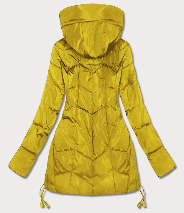 TRAPEZOWA KURTKA DAMSKA ŻÓŁTA (959)