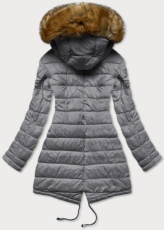 Dwustronna kurtka damska zimowa army-szara (m-21508)