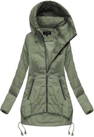 PIKOWANA KURTKA Z KAPTUREM KHAKI (759-1BIG)