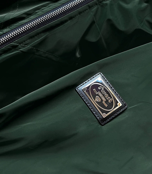 Kurtka damska z kapturem zielona (b8105-10)