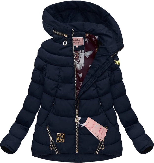 KURTKA Z ZAMKAMI I KAPTUREM GRANATOWA (W269-1)