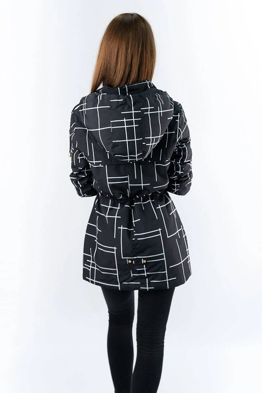 DWUSTRONNA KURTKA PARKA DAMSKA CZARNO-BIAŁA (W657)