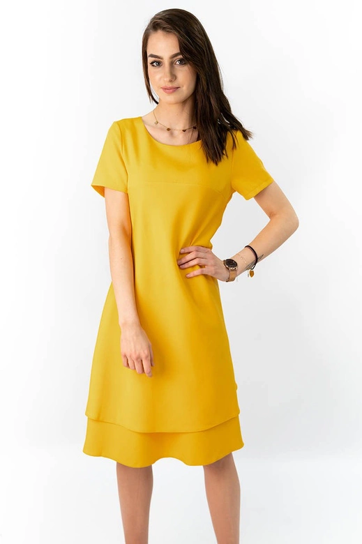 TRAPEZOWA SUKIENKA ŻÓŁTA (438ART)