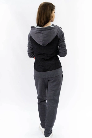 KOMPLET DRESOWY DAMSKI CZARNO-GRAFITOWY (AMG683A)