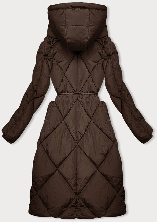 Zimowa kurtka z kołnierzem brązowa (LHD-23021)