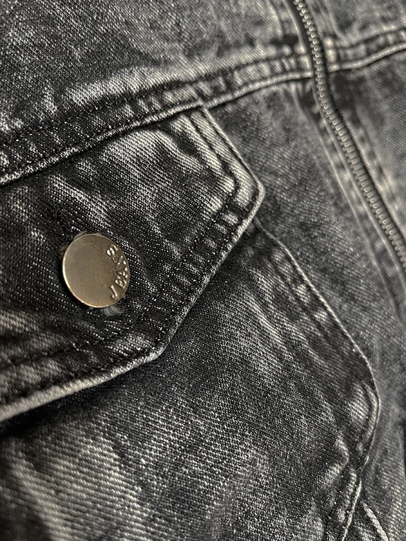 Jeansowa damska kurtka oversize czarna (POP7115K-POP7106K)