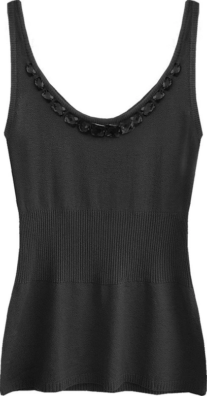 SWETERKOWA BLUZKA NA RAMIĄCZKACH CZARNA (1104)