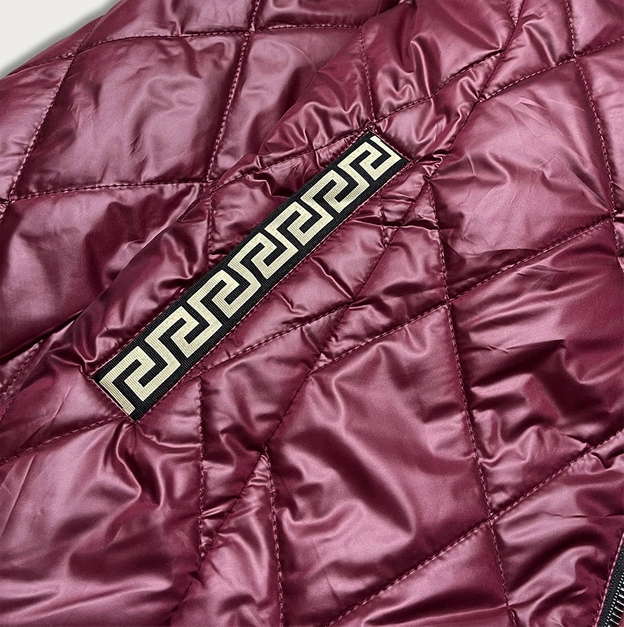 Pikowana kurtka plus size bordowa (b8013-74)