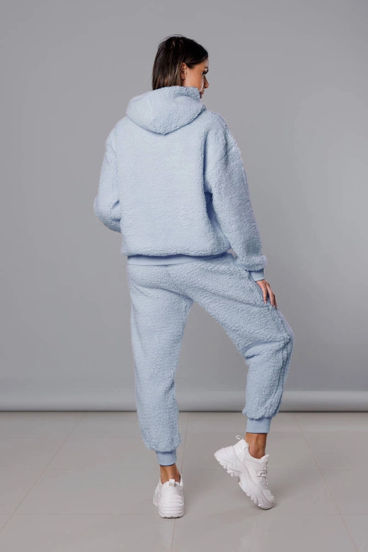 Ciepły komplet dresowy damski miś błękitny (YP-1104)