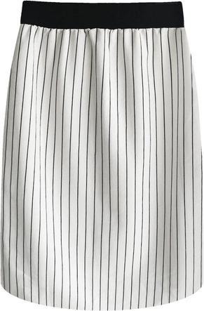 SPÓDNICA MIDI W PASKI BIAŁO-CZARNA (422ART)