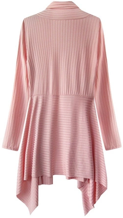 LEJĄCA NARZUTKA W PRĄŻKI PUDROWY RÓŻ (260ART)