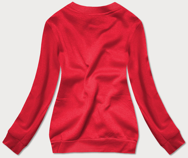 Bluza dresowa damska ze ściągaczami czerwona (w01-59)