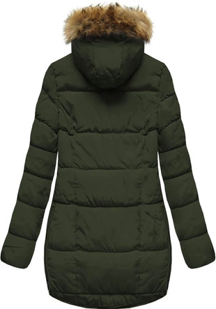 PIKOWANA KURTKA Z KAPTUREM KHAKI (X859X)