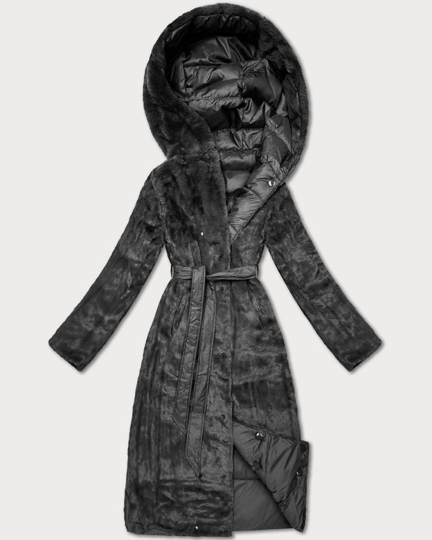 Zimowa kurtka dwustronna futerko Minority grafitowa (P3-6020-27)