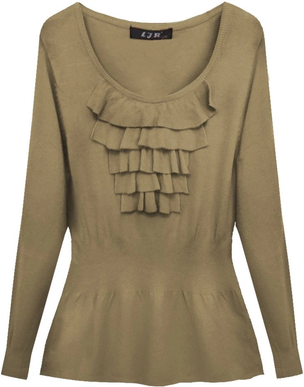 SWETER Z ŻABOTEM KARMELOWY (1527)