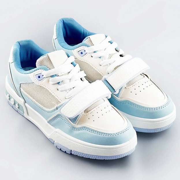 Damskie adidasy dwukolorowe niebiesko-białe (ad-585)