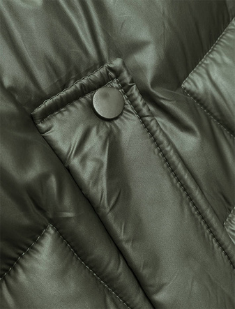 Bezrękawnik damski z kapturem khaki (B8171-11)