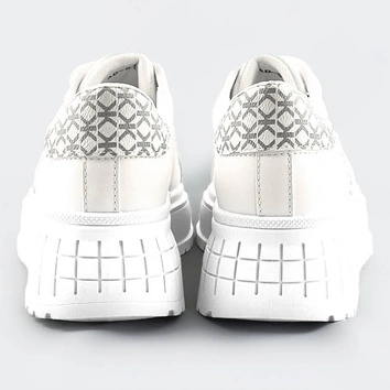 Sneakersy na grubej podeszwie białe (ad-576)