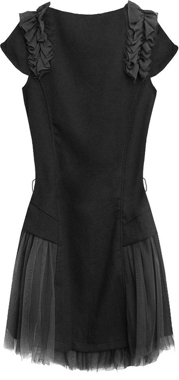 SUKIENKA Z TIULOWYMI WSTAWKAMI CZARNA (3688/3)