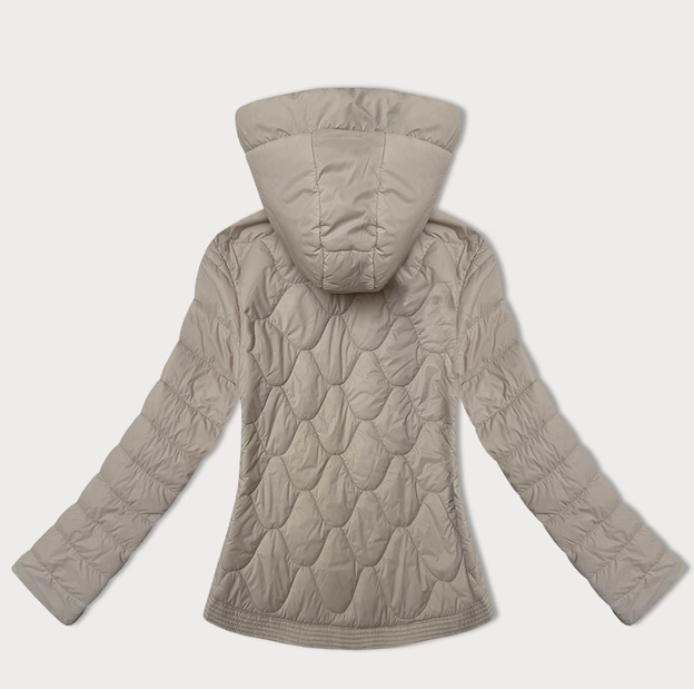 Pikowana krótka kurtka damska J Style beżowa (16M9239-62)