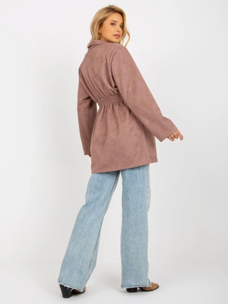 Damski cienki płaszcz - marynarka brudny róż (509128)