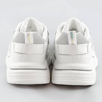 Sneakersy damskie z brokatowymi wstawkami biało-szare (lu-2)