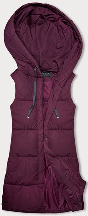 Taliowana kamizelka damska bordowa (16M9093-06)