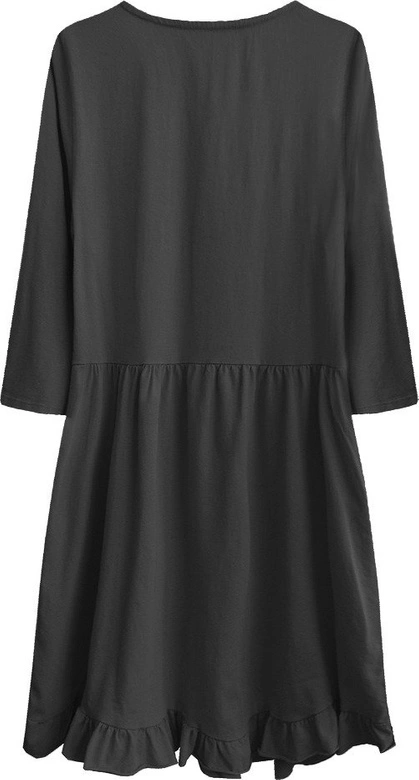 BAWEŁNIANA SUKIENKA OVERSIZE CZARNA (305ART)