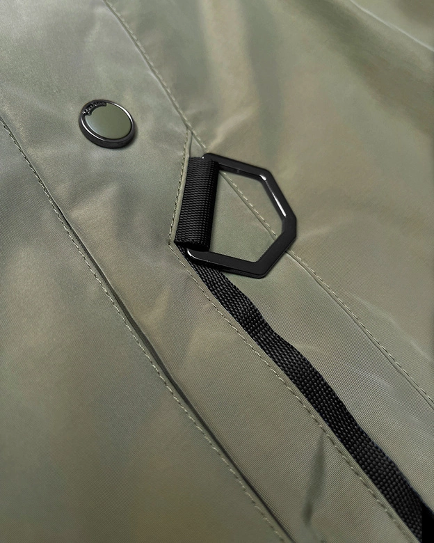 Lekko ocieplana kurtka damska z kapturem LHD oliwkowa (LHD-24589)