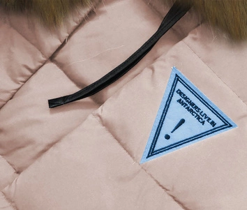 KURTKA Z PUCHEM NATURALNYM ŁOSOSIOWA (8062)