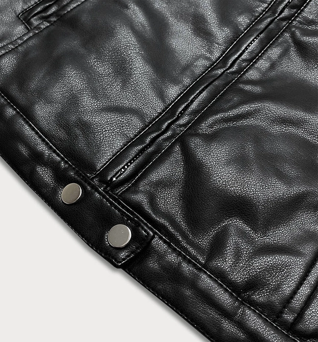 Kurtka ramoneska ze stójką czarna (11Z8008)