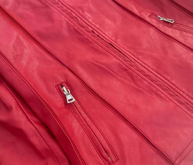 MINIMALISTYCZNA RAMONESKA Z EKOSKÓRY CZERWONA (TD102)