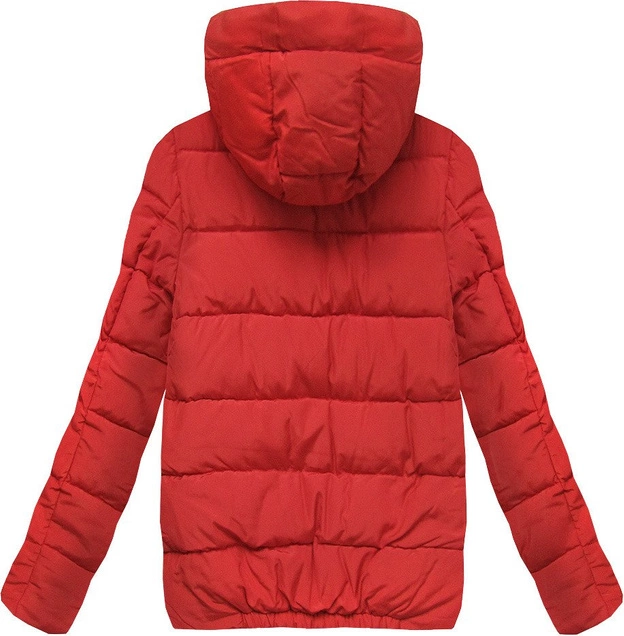 KRÓTKA KURTKA Z KAPTUREM CZERWONA (M8-526)