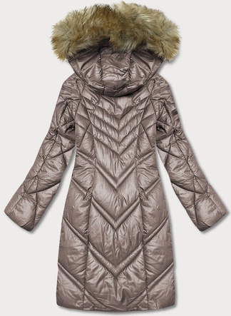 Pikowana kurtka damska cappuccino (H-97-2)