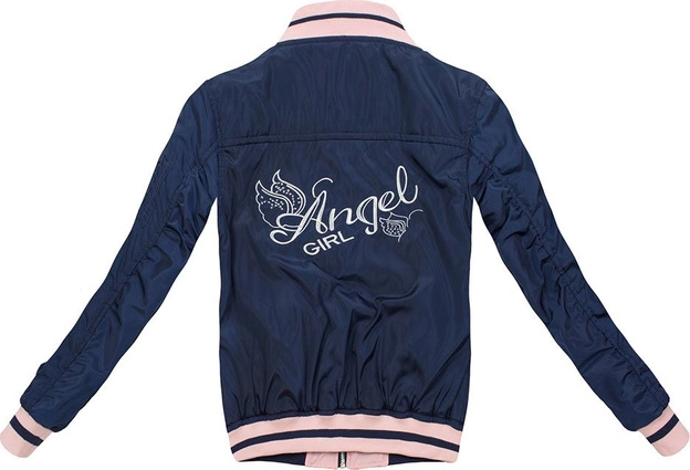 DWUSTRONNA BOMBERKA Z NASZYWKAMI GRANATOWO-RÓŻOWA (W517)