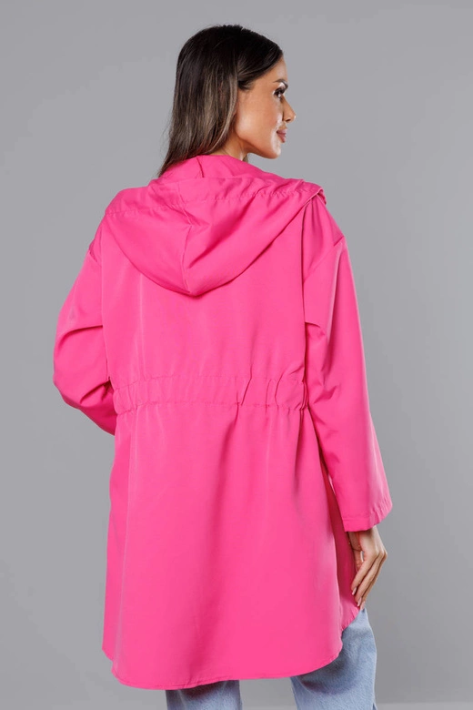 Cienka asymetryczna narzutka damska różowa (B8117-83)