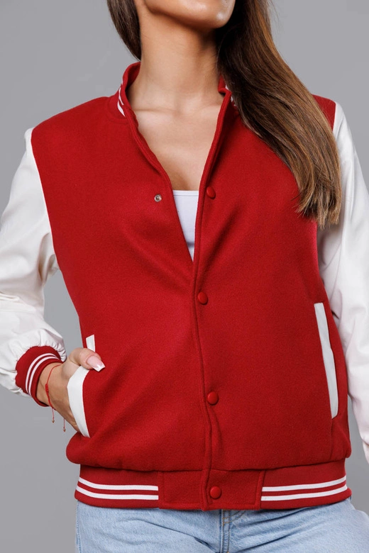 Kurtka damska bejsbolówka ciemnoczerwona (16M9069-270)