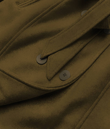 Damski płaszcz z futerkiem khaki (jc241)